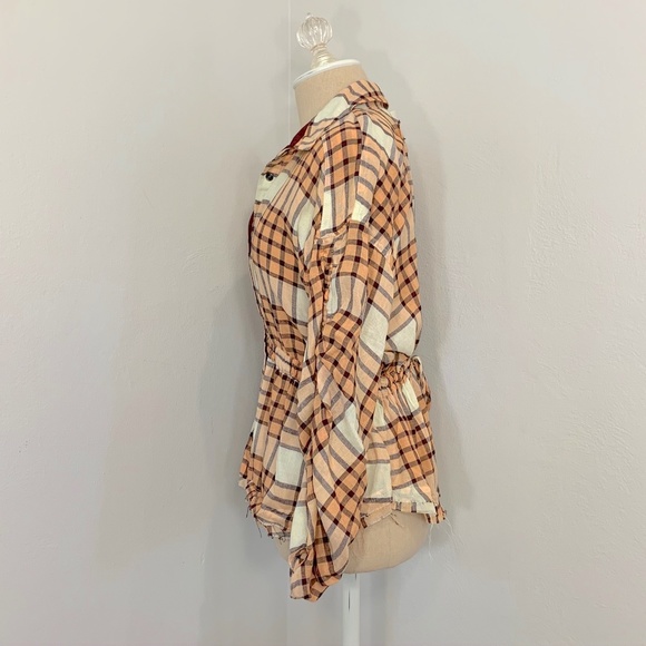 NWT Free People Pacific Dawn Plaid Top - Picture 8 of 10